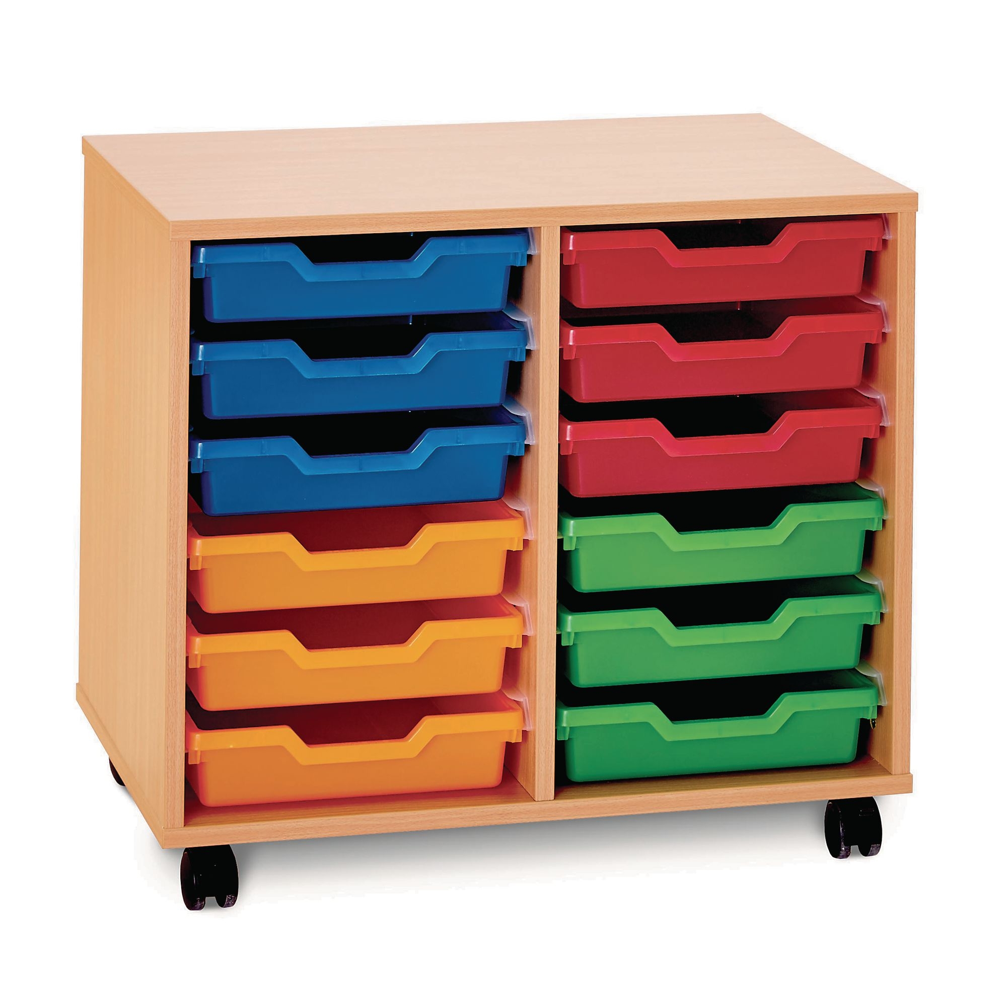 12 Shallow Tray Unit - Maple Unit - Blue Trays Included